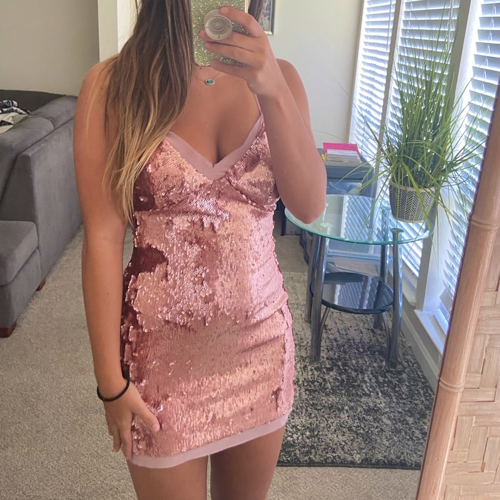NBD Pink Sequin Mini Dress - Picture 2 of 9